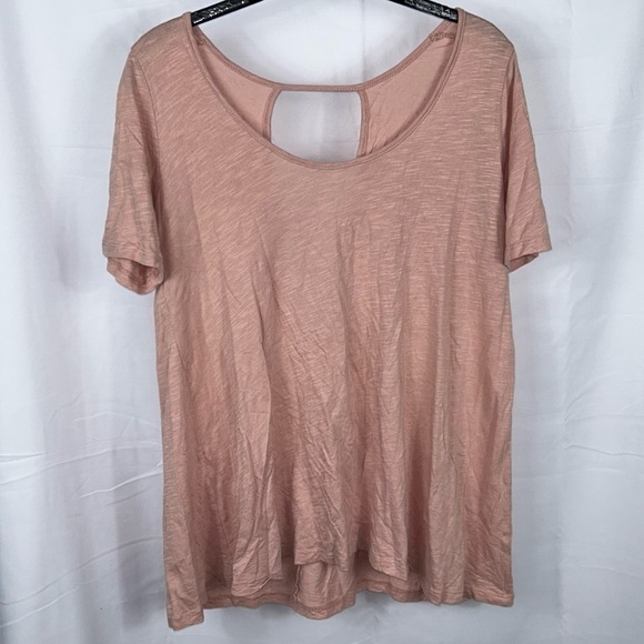 Promesa Shirt Short Sleeve Crewneck Scoop neck Pullover Top Open Back Casual Top - Picture 8 of 8